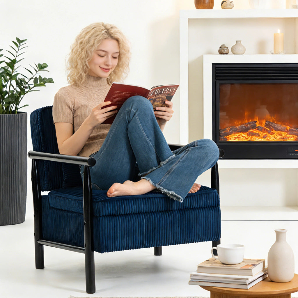 Poltrona Medievale Moderna con Struttura in Legno e Cuscino Lombare ¨C MINIMAL ¨C Tessuto