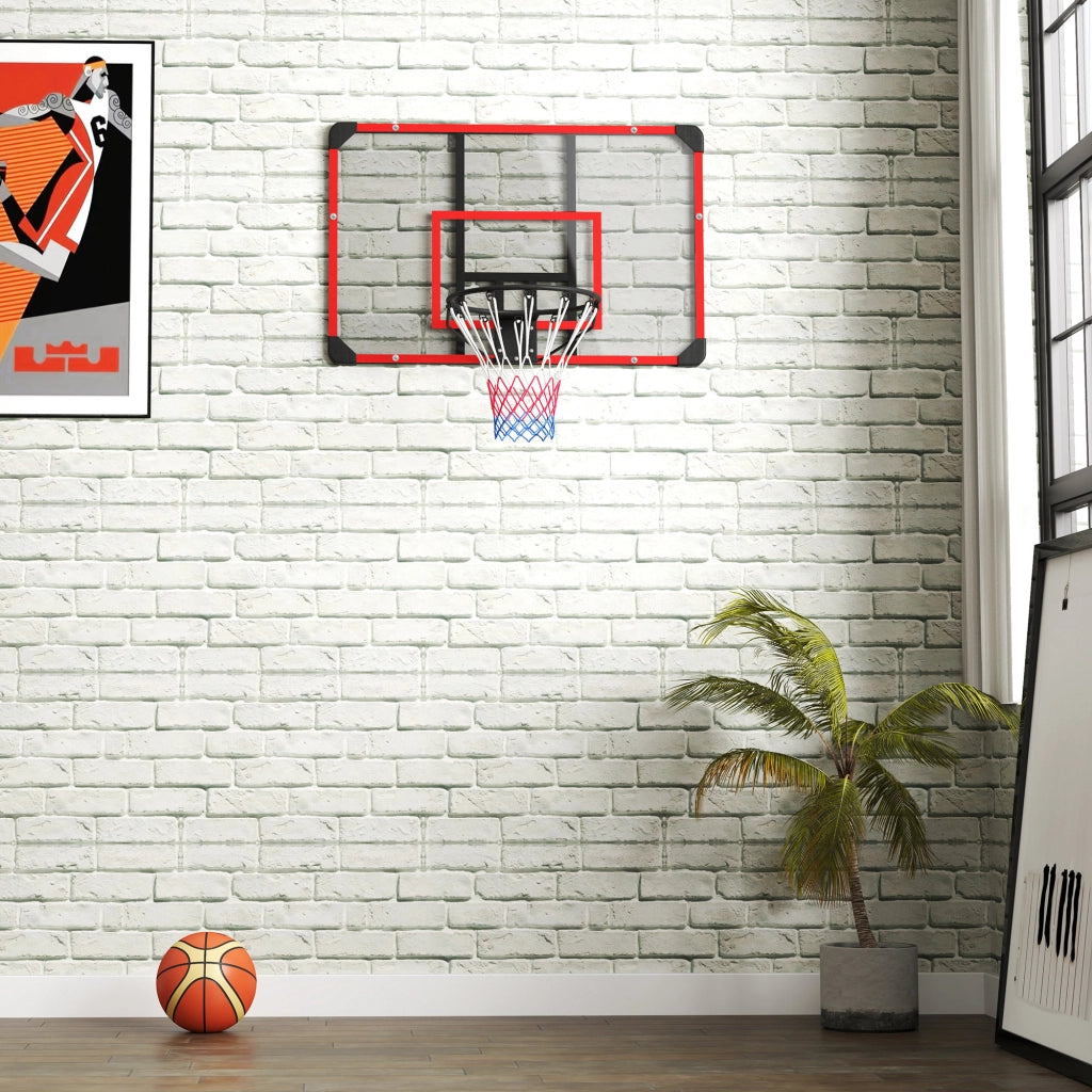 Canestro da basket da parete in acciaio, 113 x 61 x 72 cm, nero