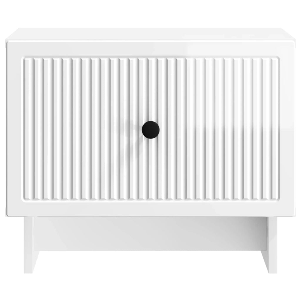 Tavolino da salotto con cassetto Bianco Lucido 49 x 50 x 40 cm