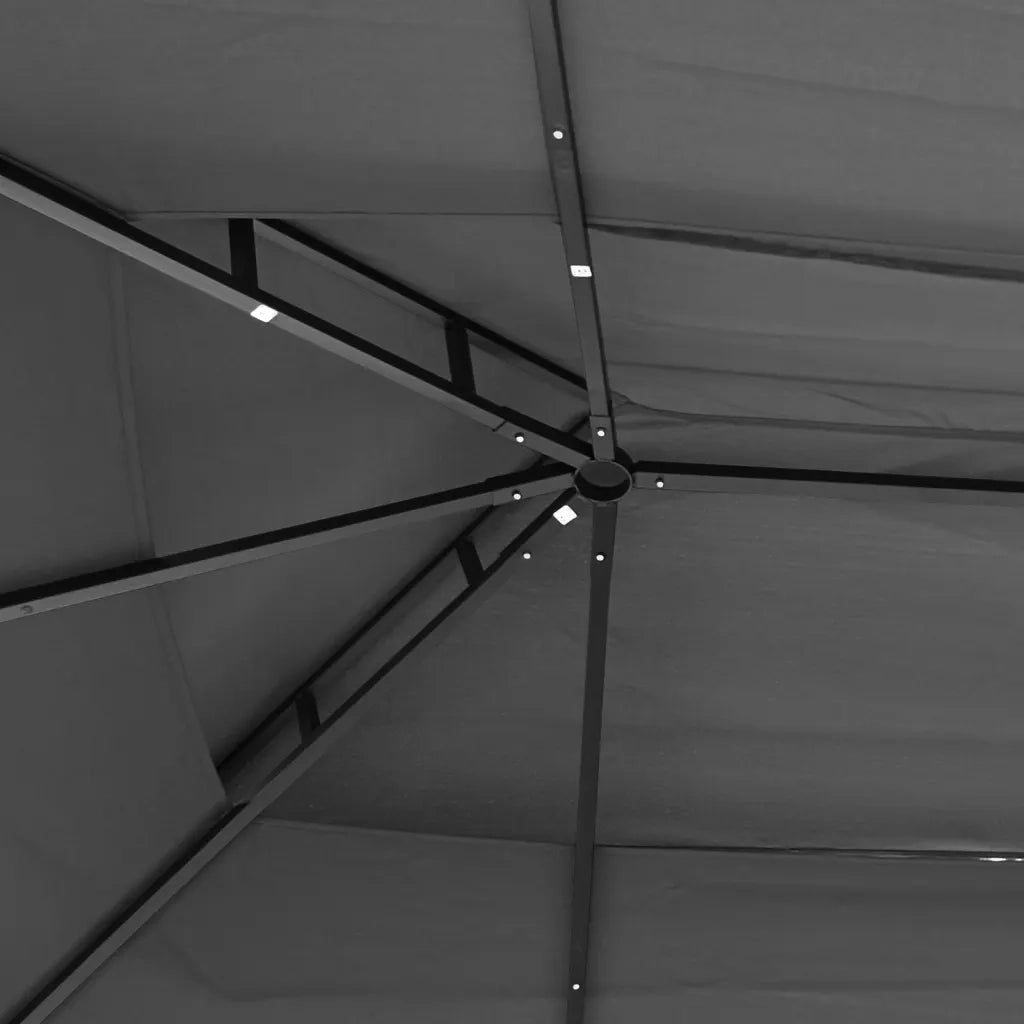 Gazebo con Tetto Antracite 400x300x270 cm Acciaio 360142