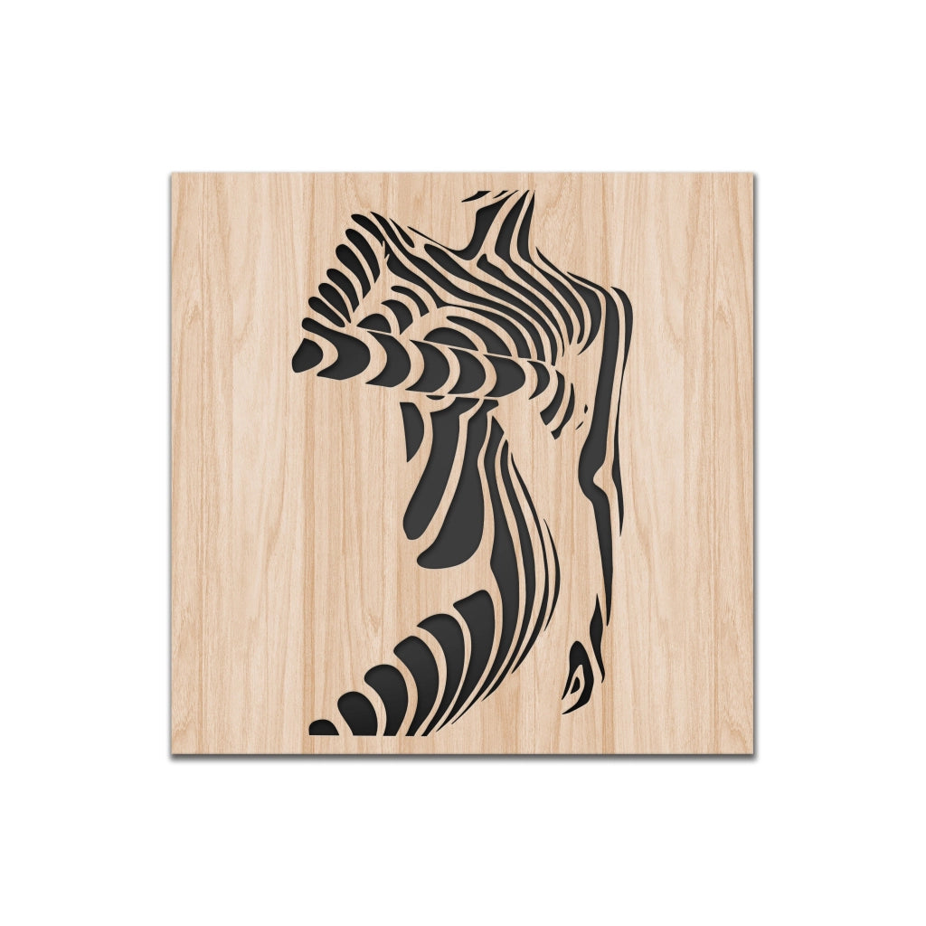 WOMAN NUDE- Quadro arredo LASERCUT composito Legno e PVC Misura: 60x60 cm