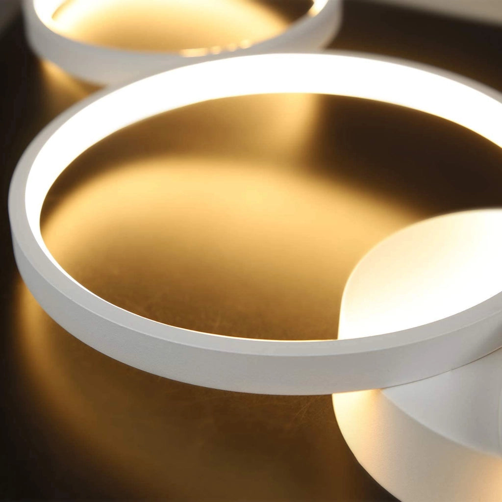 ZMH Lampada da soffitto LED moderna 4 anelli fiamma telecomando per soggiorno