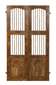 Biscottini Porta portone in legno massello e ferro da interno o da esterno vecchia e antica medievale scorrevole