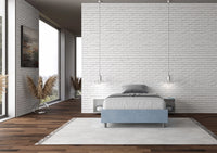 Letto Matrimoniale Francese Sommier 140x200 cm con Rete Azelia Azzurro