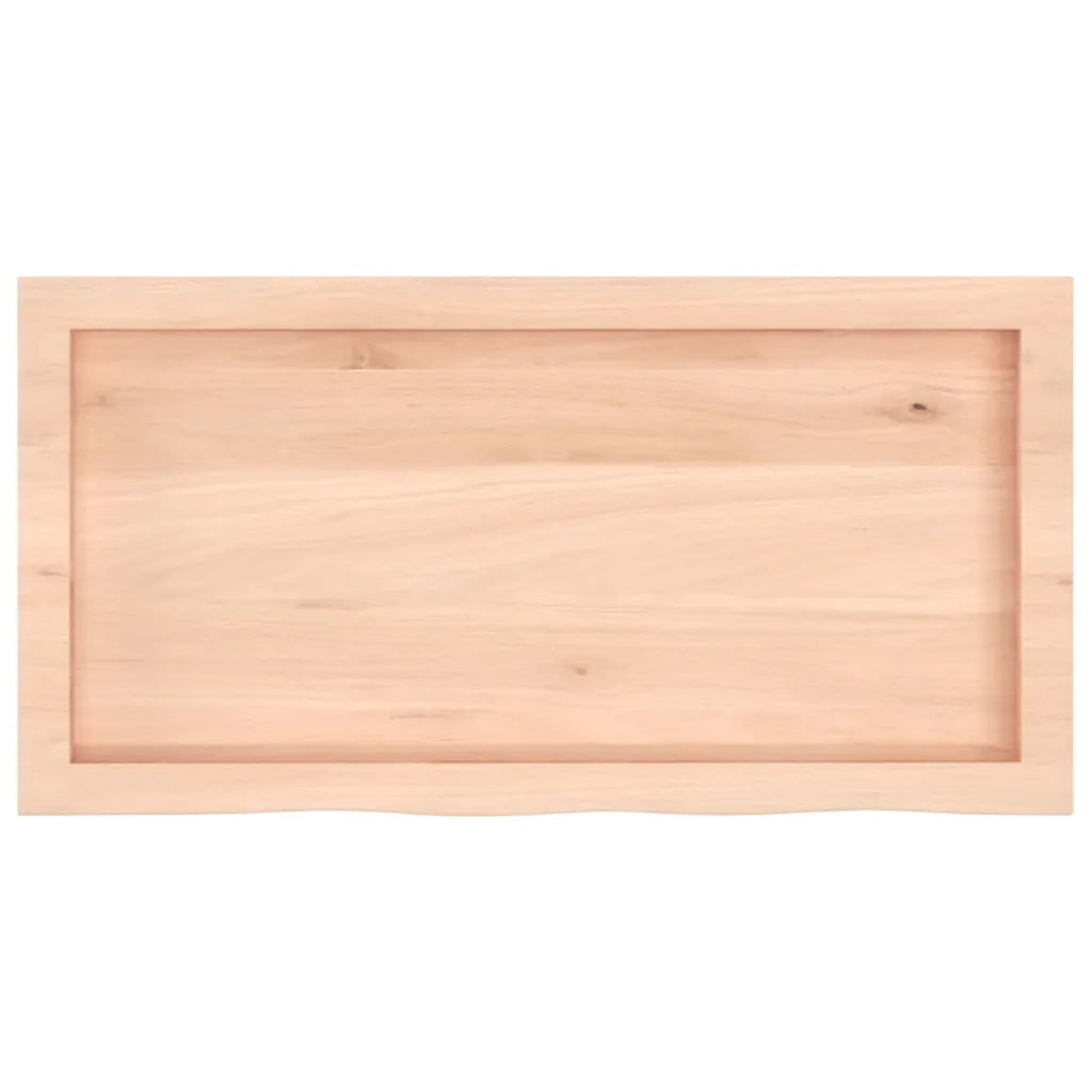 Piano Bagno 80x40x(2-6) cm in Legno Massello Non Trattato