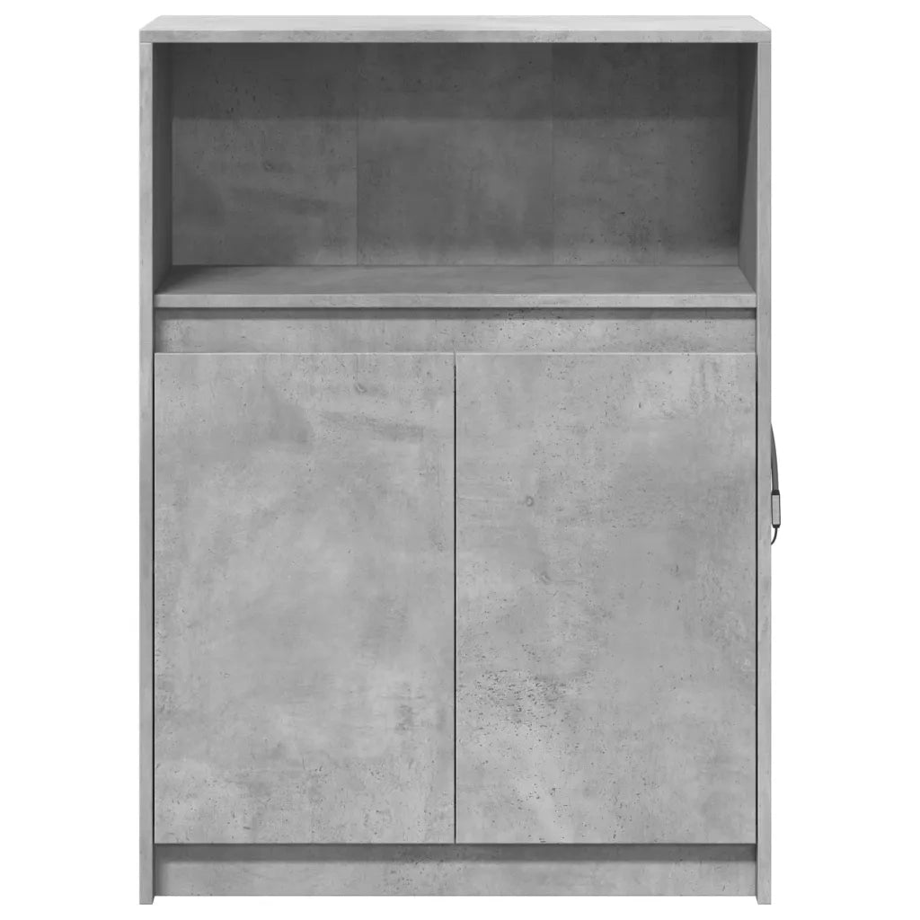Credenza | Madia | Buffet da pranzo | Armadio da pranzo con LED Grigio Cemento 72x34x100 cm Legno Multistrato