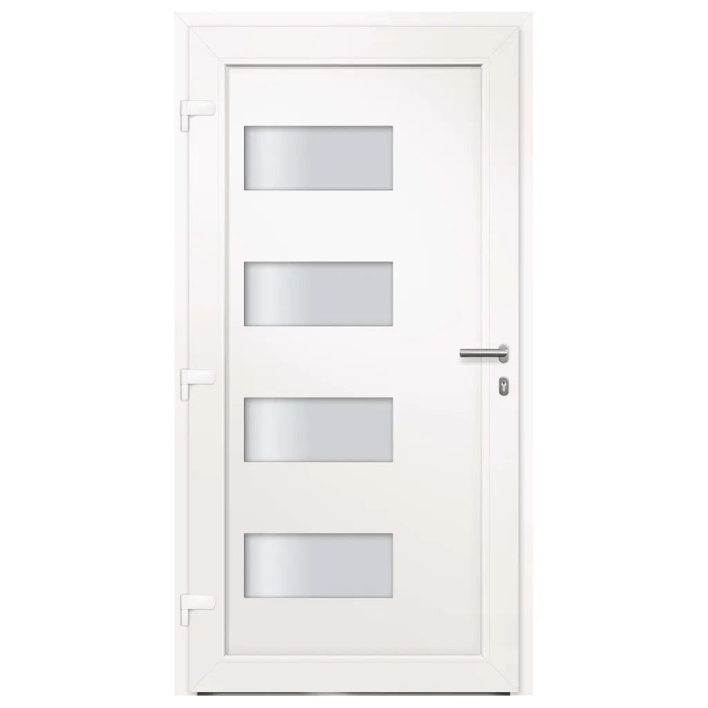 Porta d'Ingresso in Alluminio e PVC Bianco 100x210 cm cod mxl 61797
