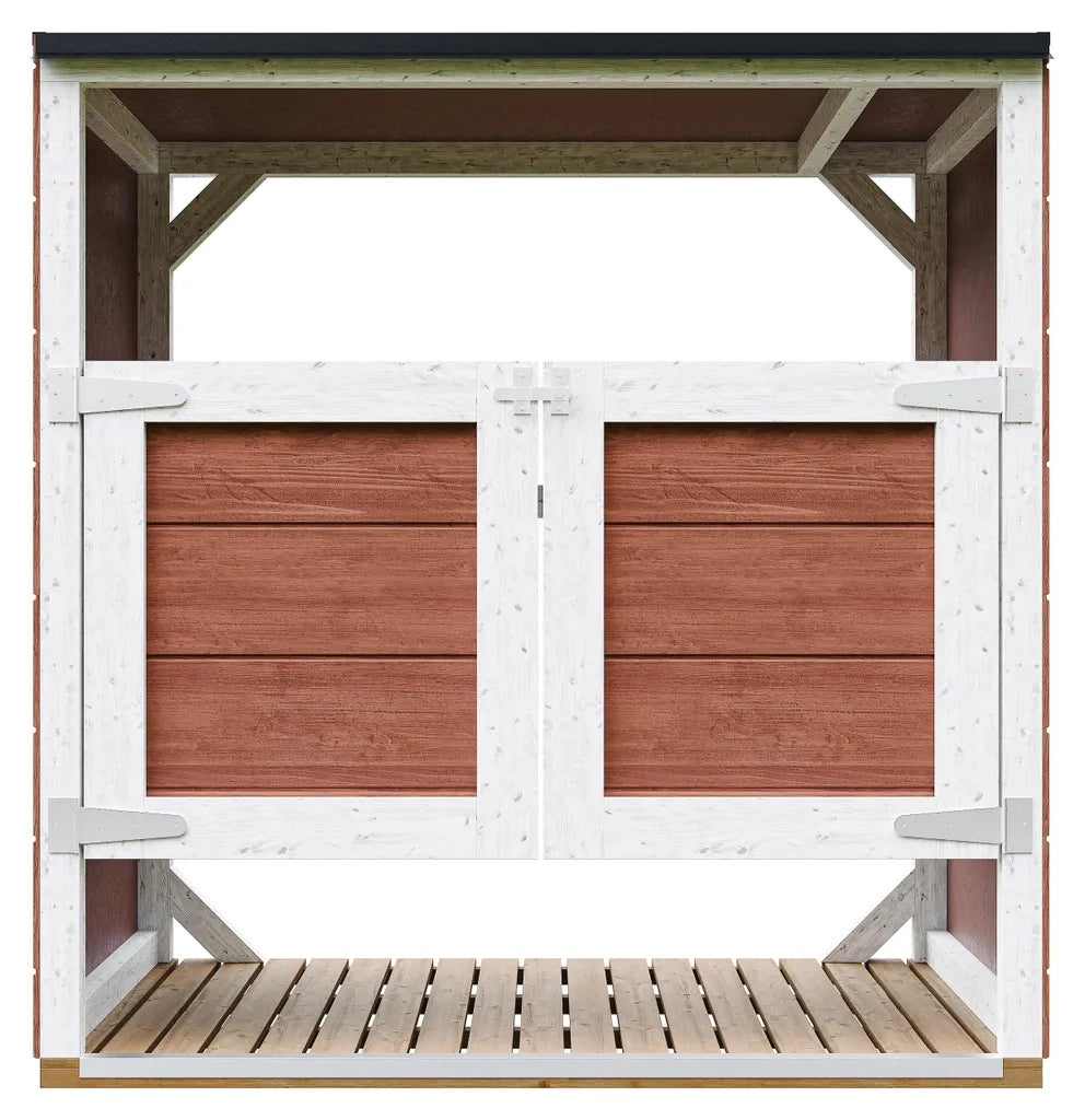 Ricovero per bidoni da giardino 2x240L TIMBELA M980A-REDWOOD RED