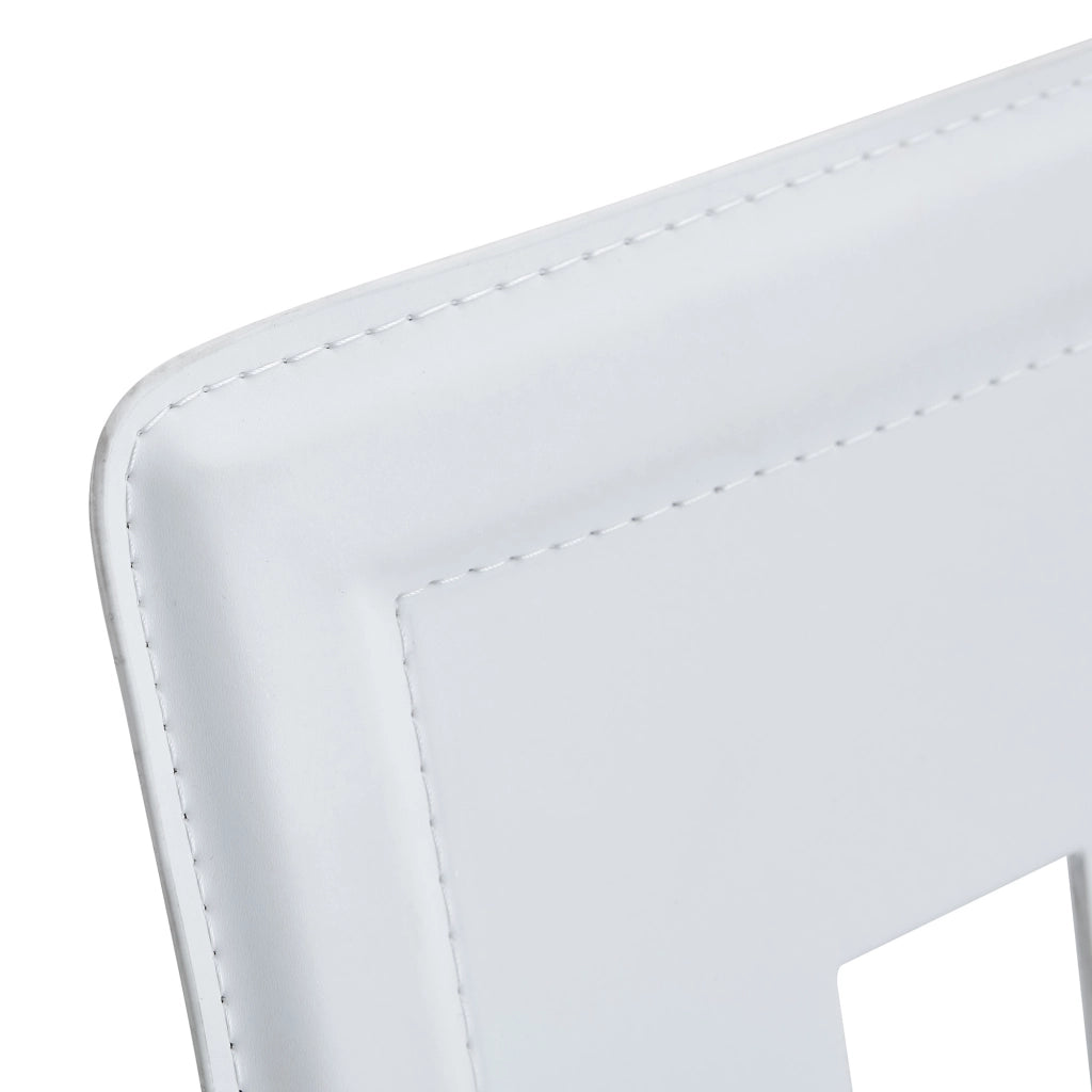 Sedie da Pranzo Design con Schienale Traforato ¨C Xylo ¨C Bianco, Ecopelle, Gambe in Metallo Oro, Set 2 Pezzi