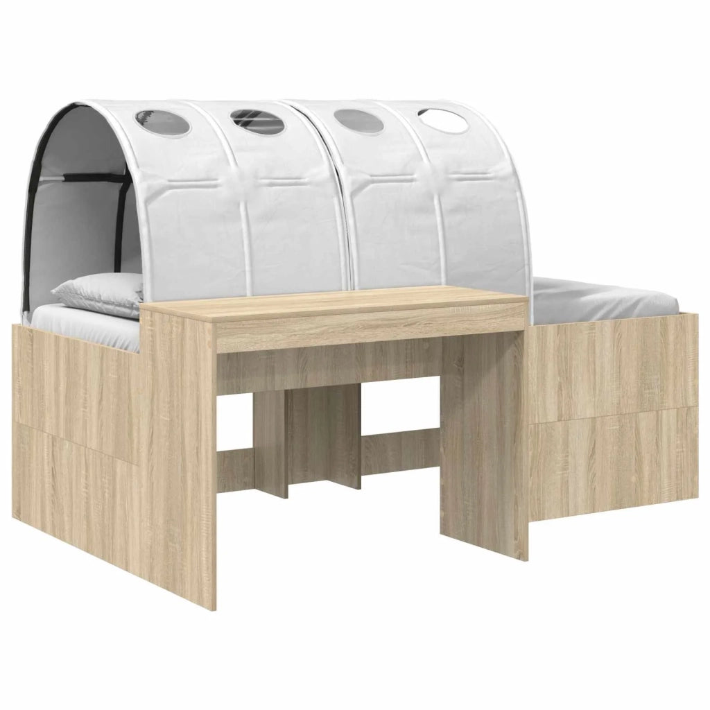 Letto con Tunnel 3 pz Rovere Artigianale e Bianco 3423701