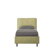 Letto singolo senza rete imbottito 80x210 microfibra tè verde Antea