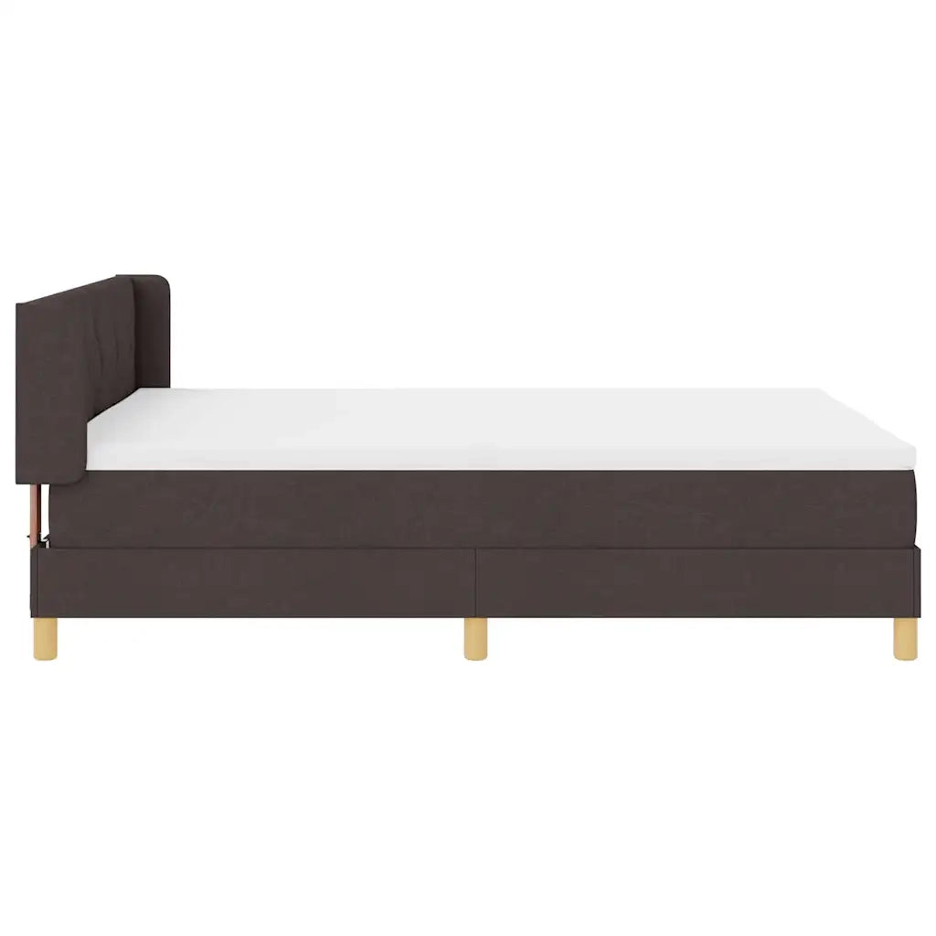 Letto a molle con materasso Marrone Scuro 200 x 160 cm Tessuto 3341366