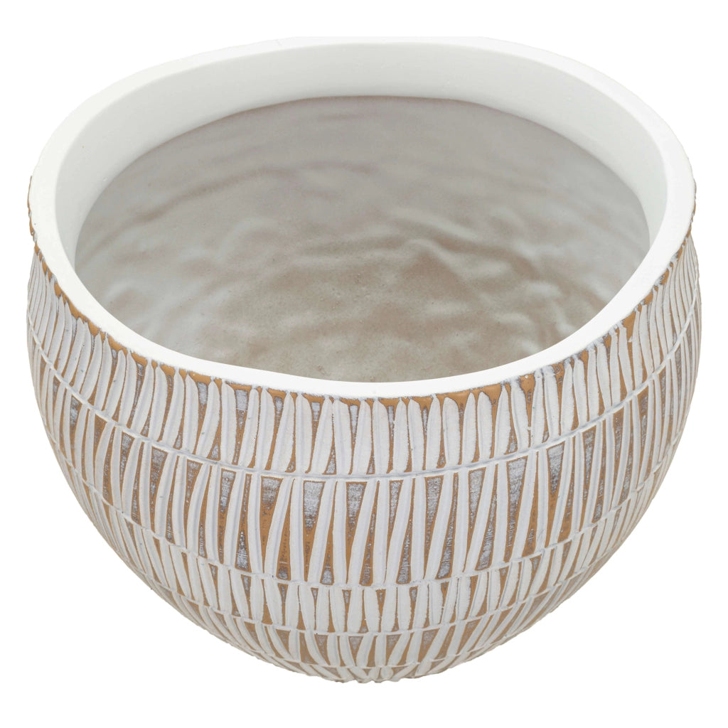 Naldo, Vaso Colore Struttura Beige, Bianco