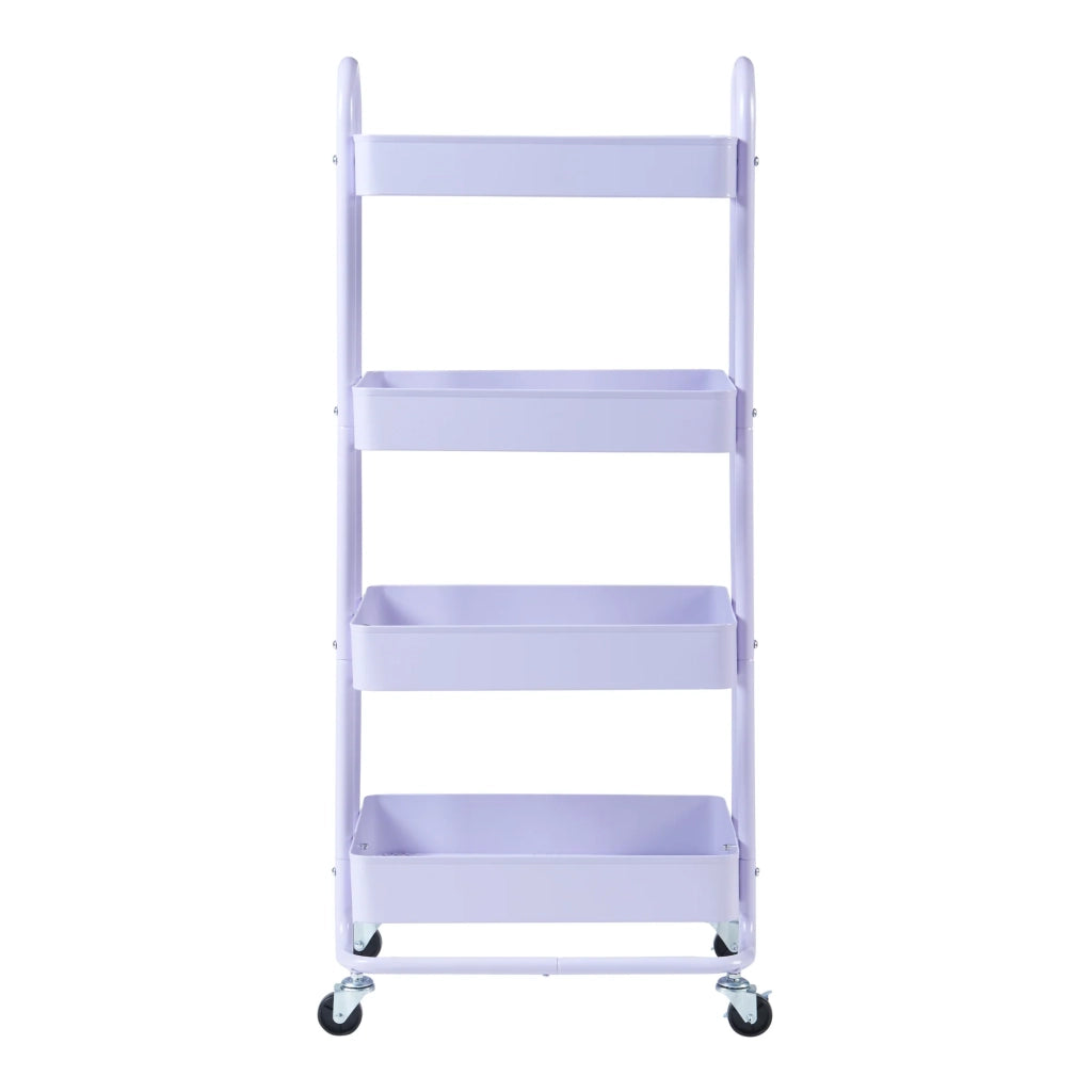 Carrello di servizio mobile contenitore per cucina/soggiorno con 4 cestelli acciaio 104 x 46 x 35 cm viola 03_0009242
