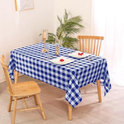 Tappeto di tavolo quadrato blu e bianco 130 x 160 cm resistente alla sporcizia e all'acqua