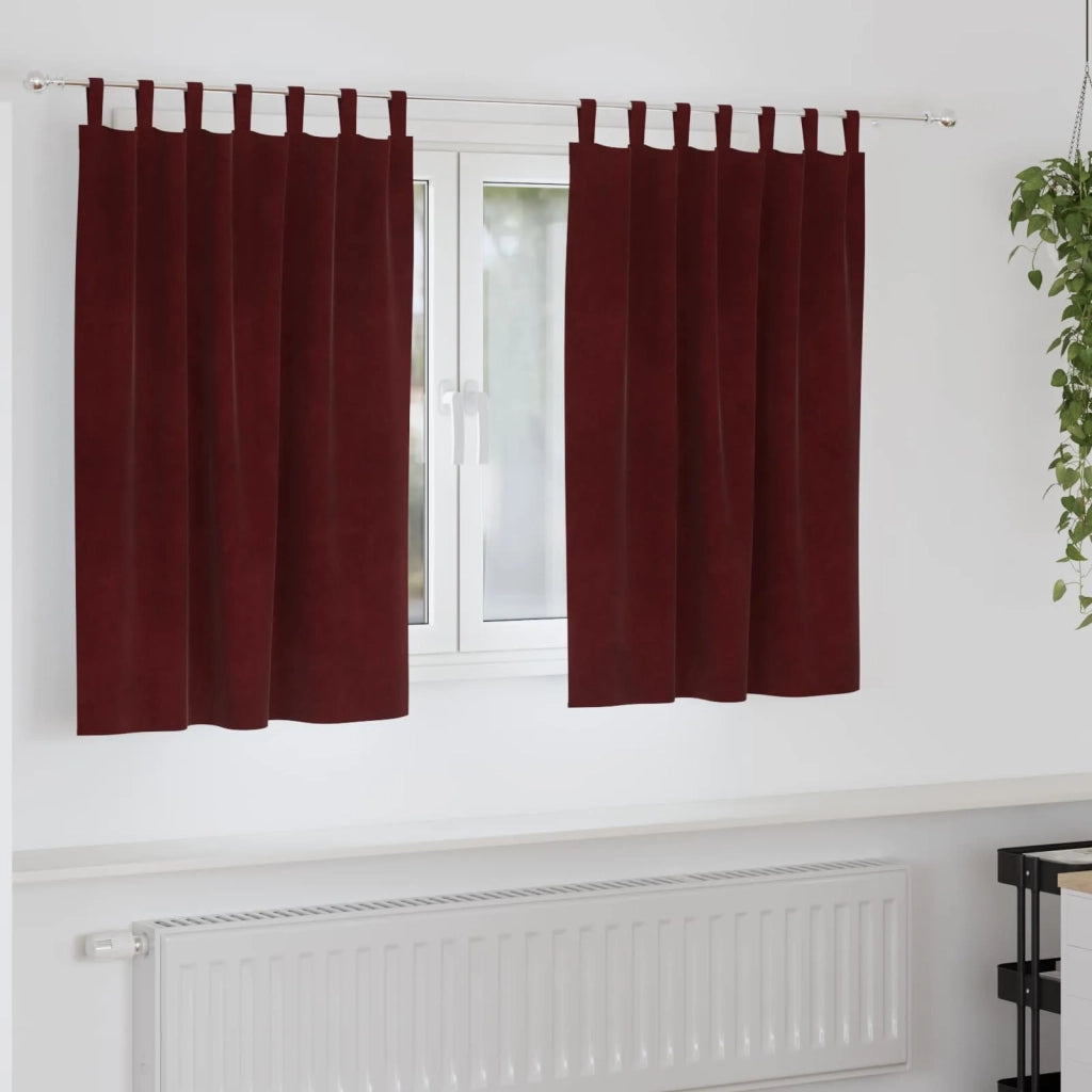 Tende oscuranti 2 pcs Rosso Vino 140 x 140 cm Velluto 4107308