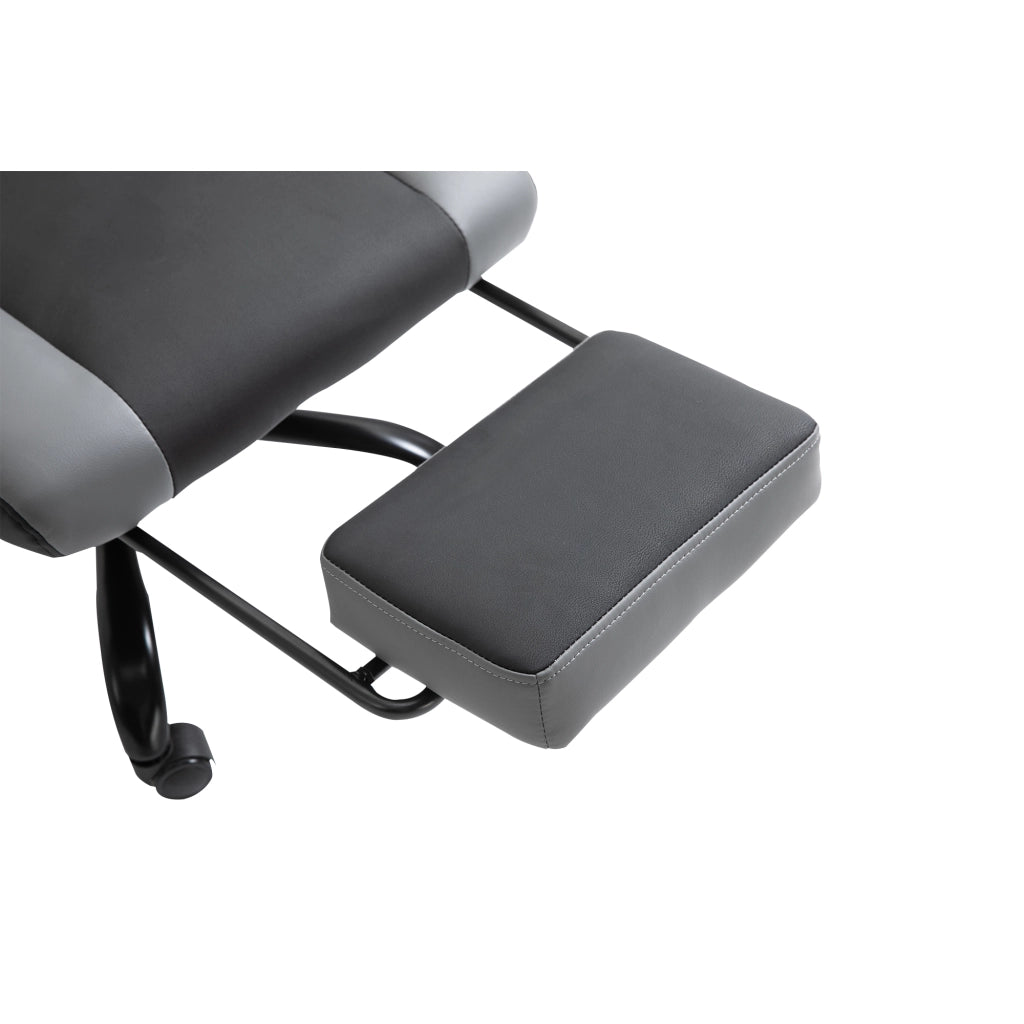 Sedia da gaming ergonomica con schienale reclinabile e poggiapiedi, cuscino cervicale e lombare, schiuma nera