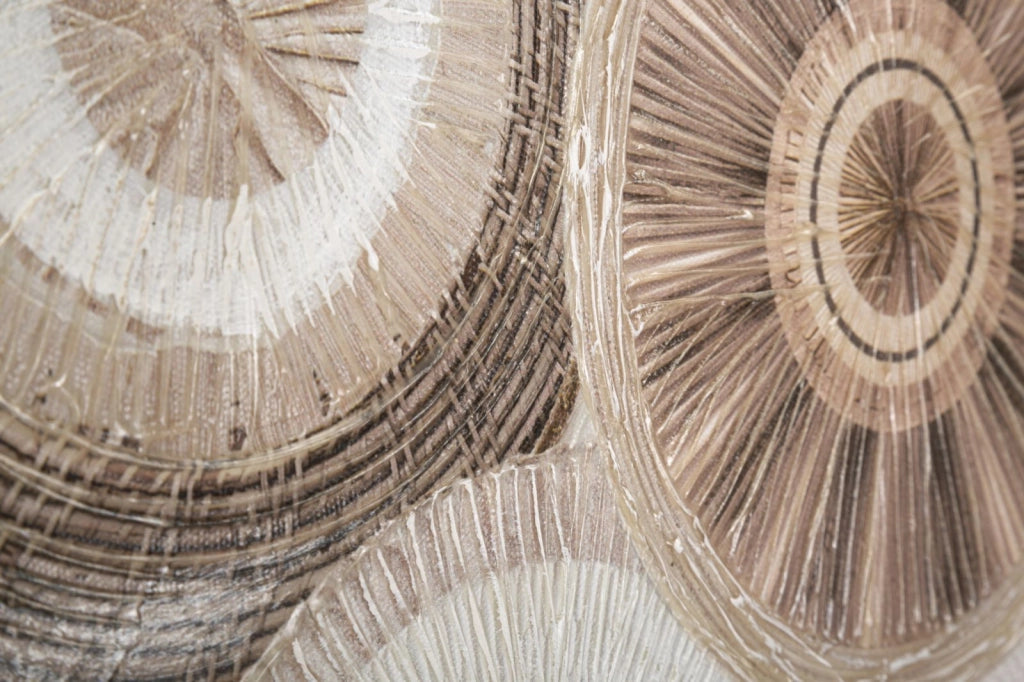 Dipinto su Tela Circly con Inserti 2 50x3,2x100 cm in Legno e Tessuto