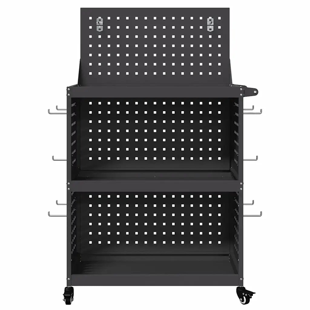Carrello per Attrezzi con lo scaffale Nero 65 x 35 x 111 cm CFW9667007