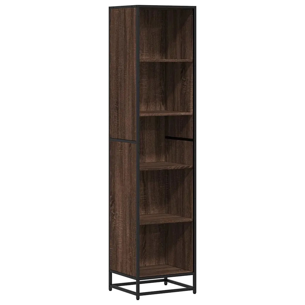 Libreria-Scaffale per Libri-Mobile di Stoccaggio Rovere Marrone 40x35x170,5 cm in Legno Multistrato