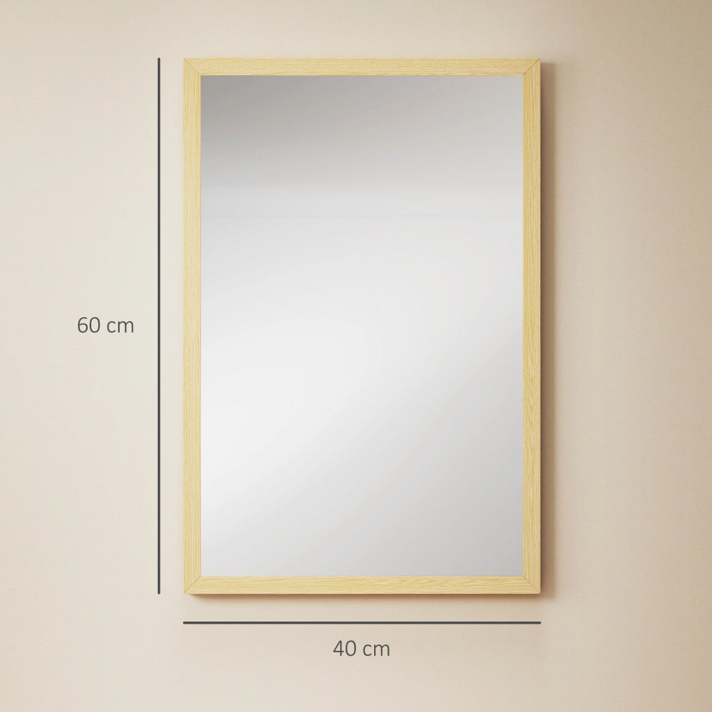 Specchio da parete rettangolare ¨C Minimal ¨C 60x40 cm legno naturale