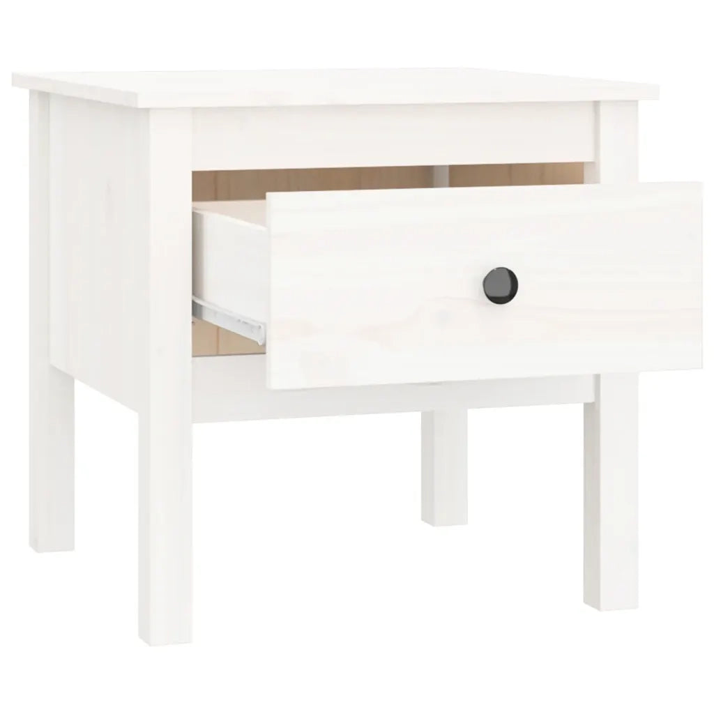 Tavolini 2 pz | Tavolo laterale Bianchi 50x50x49 cm Legno Massello di Pino