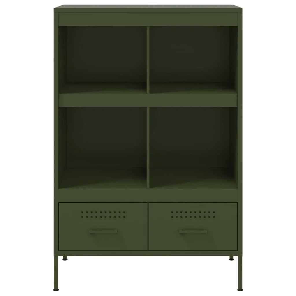 Buffet credenza cassettiera mobiletto mobile contenitore organizer cucina soggiorno salotto verde oliva 68 x 39 x 101,5 cm acciaio verde 02_0035648