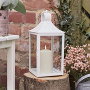Lanterna - Albury TruGlow kaars per esterno - metallo bianco - lanterna decorativa per giardino - funziona con batterie e timer - IP44 certificato