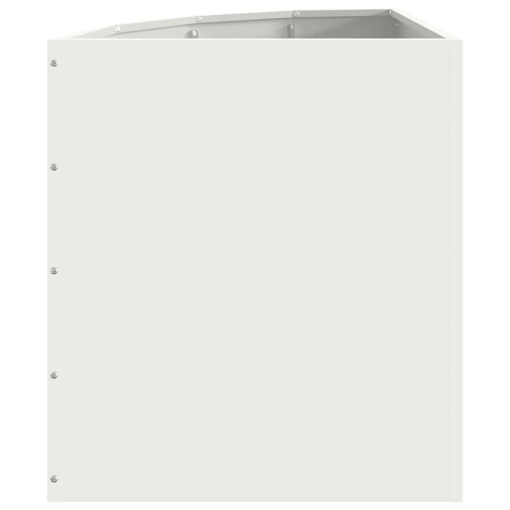 Vaso d'angolo-Fioriera-Contenitore per Piante Bianco 45 x 45 x 50 cm Acciaio