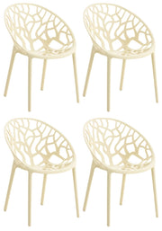 Set 4 sedie da giardino HOPE crema