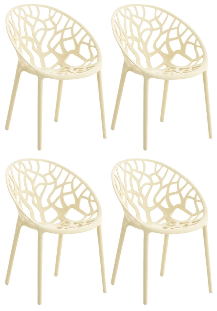 Set 4 sedie da giardino HOPE crema