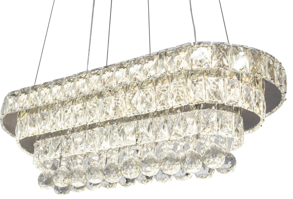 Lampada Da Soffitto Cristallo Led 102w Telecomando App417-cp