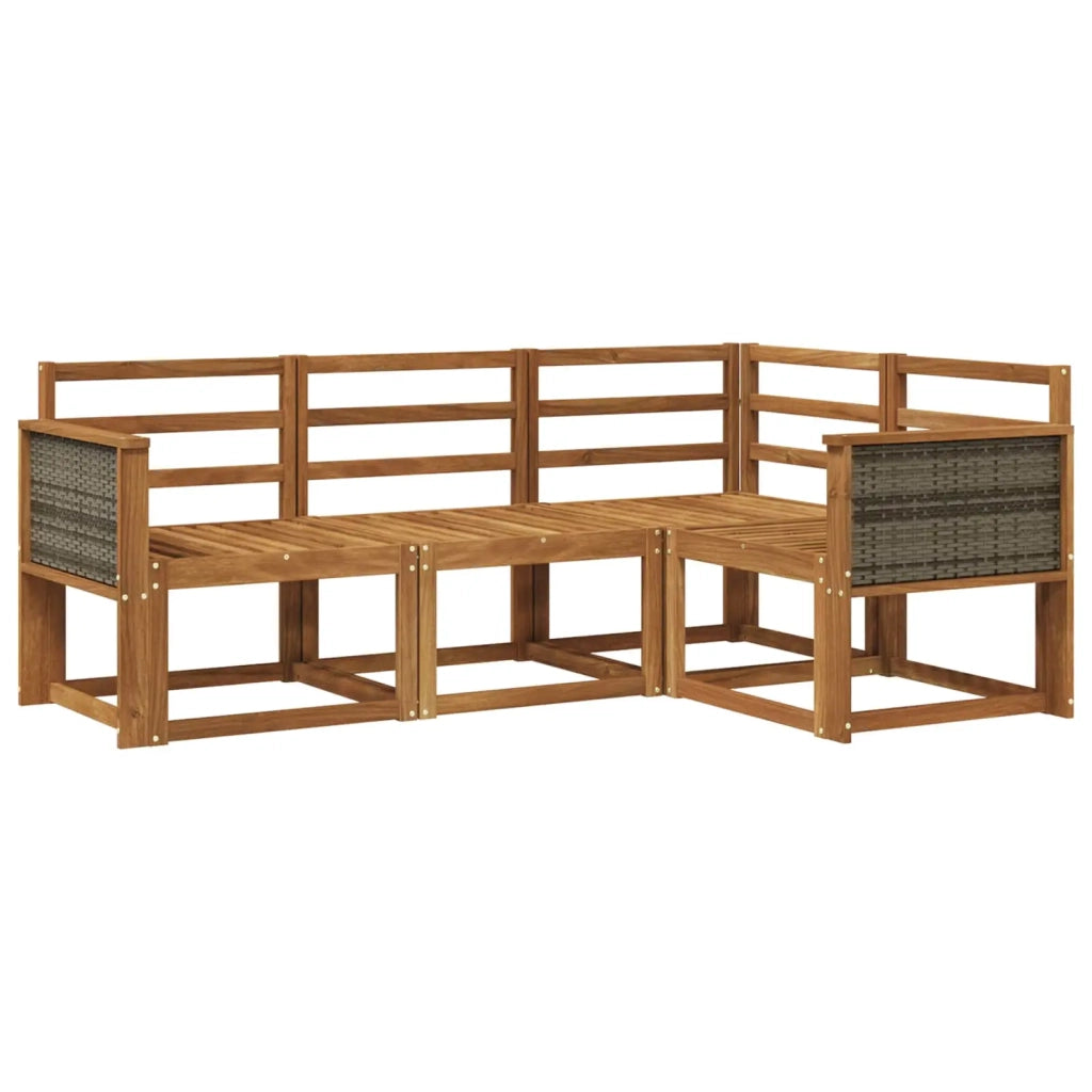 Set di divani da esterno 4 pcs Naturale