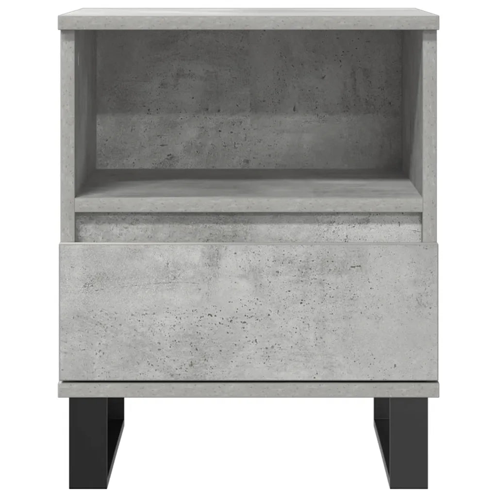 Comodini 2pz-Set di 2 Tavolino da notte Grigio Cemento 40x35x50 cm in Legno Multistrato 611744