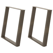 Gambe per tavolo da pranzo a forma di U 2 pz in acciaio naturale 80x(72-73) cm 4012799
