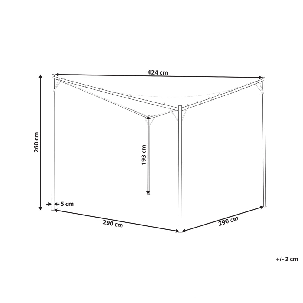 Gazebo da giardino con struttura in metallo e tessuto grigio 300 x 300 cm pergola esterno terrazzo