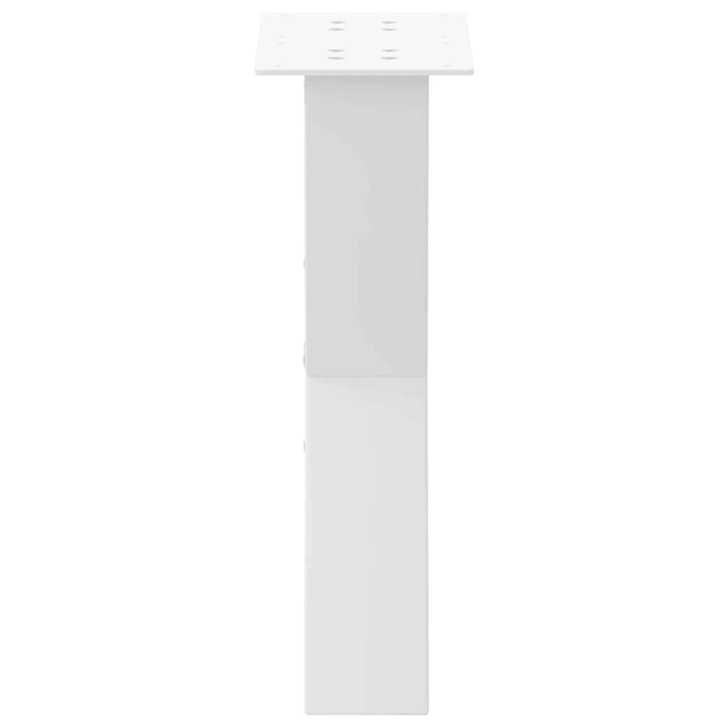 Set di 2 gambe regolabili per tavolino da caffè a forma di X 28 x 42-43 cm per stile decorativo moderno acciaio bianco 02_0057221