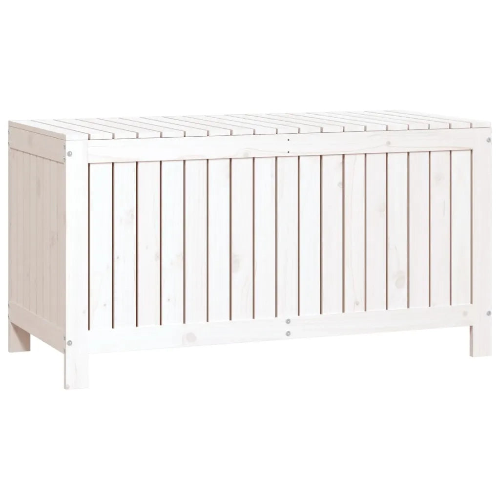 Contenitore da Giardino Bianco 121x55x64 cm Legno Massello Pino CFW4929094
