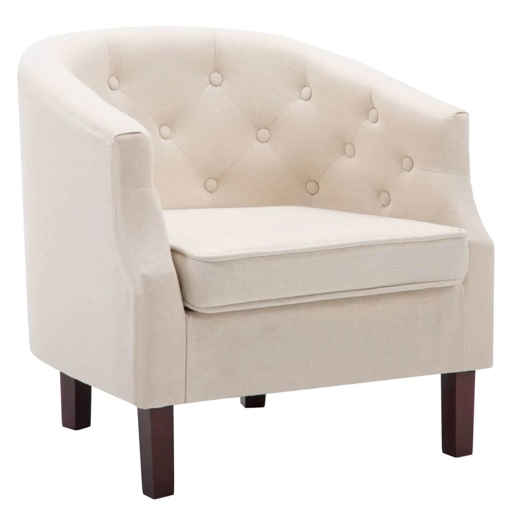 Poltrona/poltrona/divano club design con rivestimento in tessuto beige 1102152/3 cm