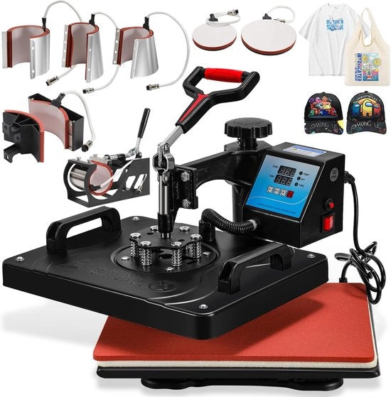 Calefacente multifunzionale 8-in-1 per magliette, cappelli, tazze e piatti - Rotativo 360° e 1250 W