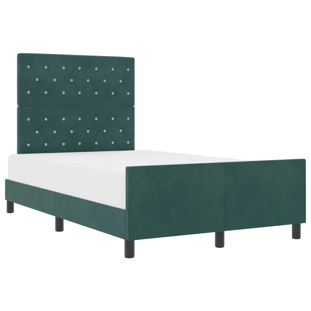 Letto a molle con testiera Verde Scuro 120 x 200 cm Velluto 3344864