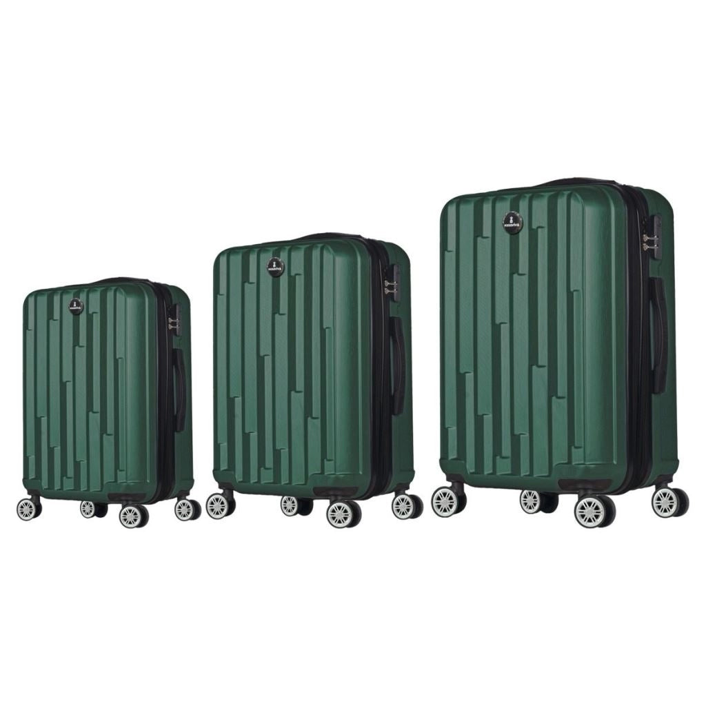Set 3 Valigie Trolley da Viaggio Verde Grey 56 + 66 + 76 cm