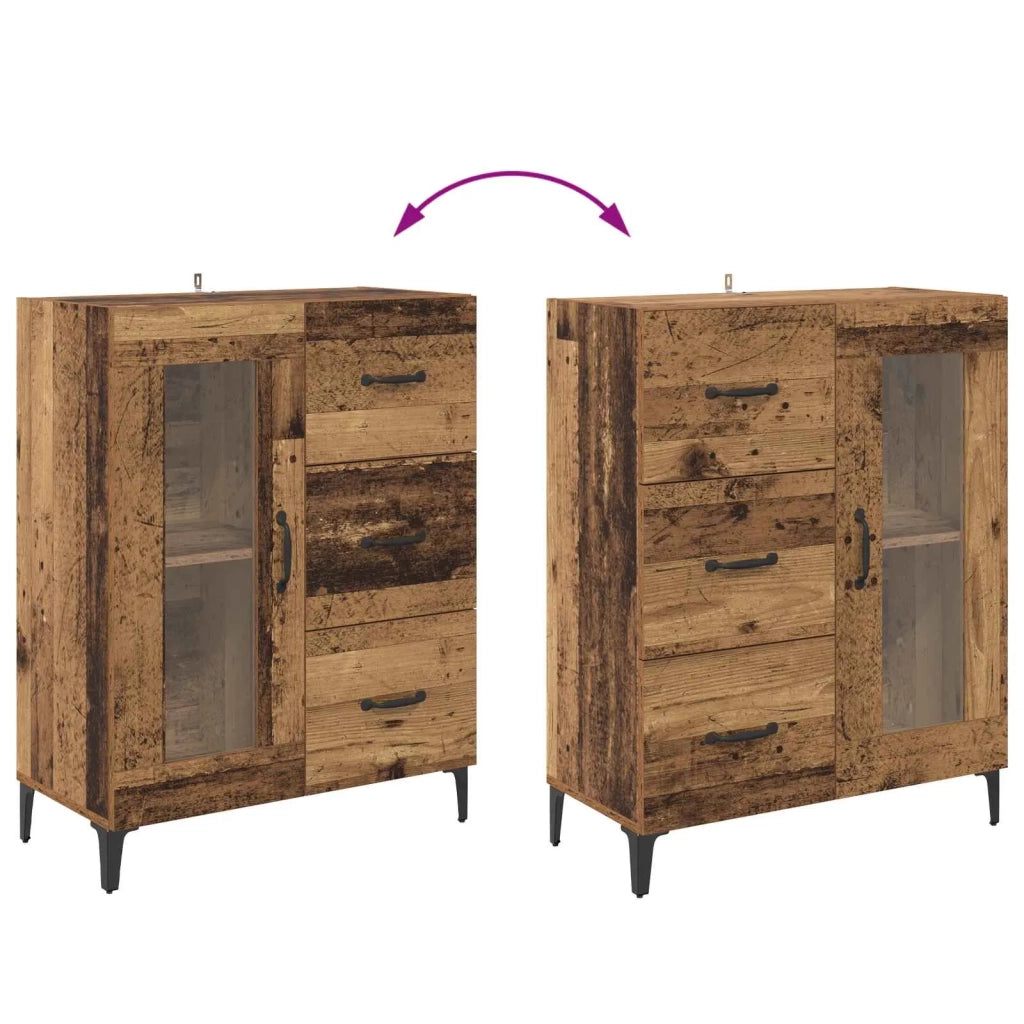 Credenza | Madia | Buffet da pranzo | Armadio da pranzo con cassetto Legno vecchio 69,5 x 34 x 90 cm