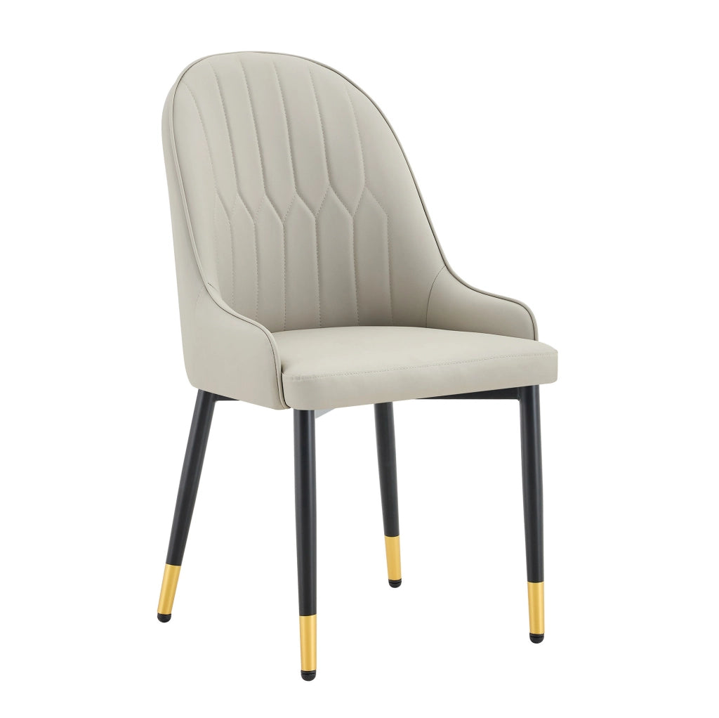 Set di 2 sedie ergonomiche con schienale a fulmine in PU nero e grigio caldo