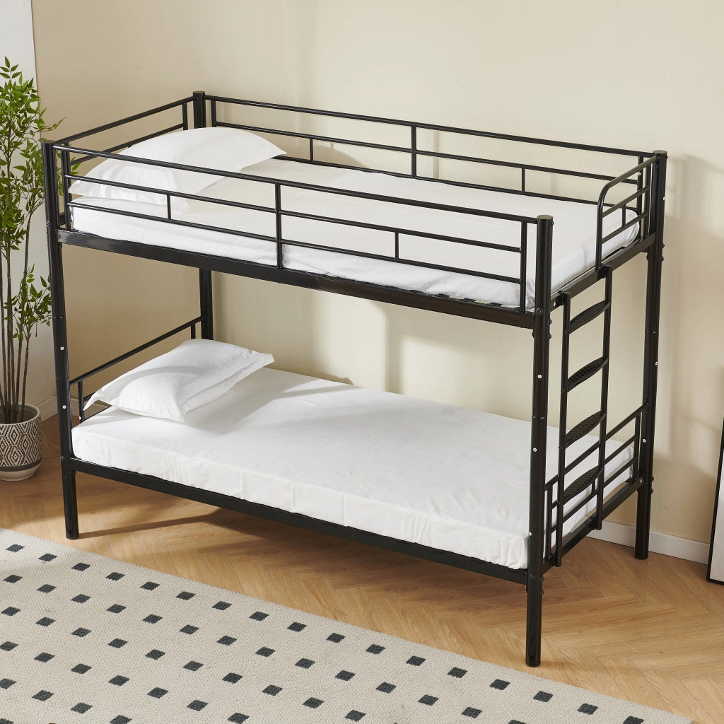 Etagenbett mit Sicherheitsgel?nder metallo nero 90x200 cm