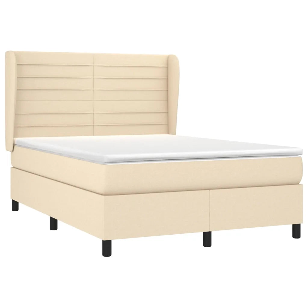 Giroletto a Molle con Materasso Crema 140x19 cm in Tessuto 3128042
