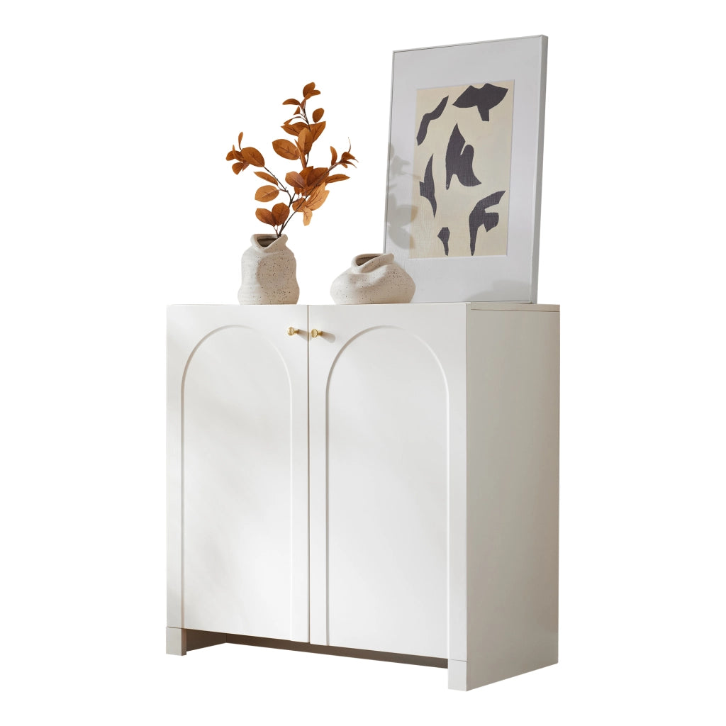 Credenza con 2 ante; sistema antiribaltamento - per camera da letto - 80×40×80 cm - bianco