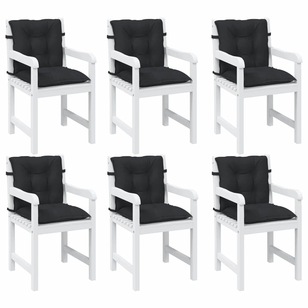Set di Cuscini per Sedia Bassa 6 pcs Melange Nero