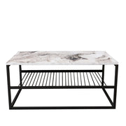 Tavolino in legno "Asude" - 95 x 55 x 42 cm - Bianco