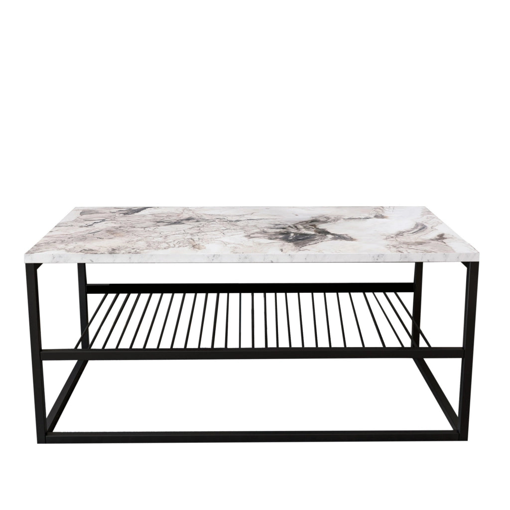 Tavolino in legno "Asude" - 95 x 55 x 42 cm - Bianco